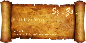 Szili Zsófia névjegykártya